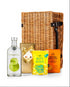 Absolut Vodka 70cl with Belgian Chocolates, Drinks Biscuits & Olly's Olives Wicker Gift Box