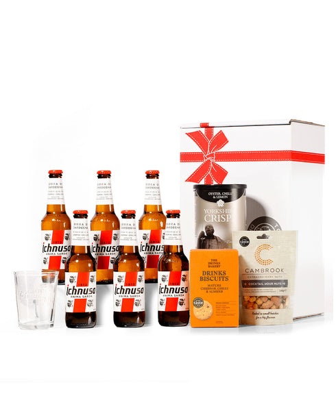 Luxury Italian Birra Ichnusa Lovers Beer Gift Hamper with snacks