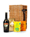 Baileys 70cl with Belgian Chocolates, Drinks Biscuits & Olly's Olives Wicker Gift Box