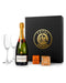 Bollinger 75cl Chocolate Truffle & Drinks Biscuits Gift Box with Pair of Flutes