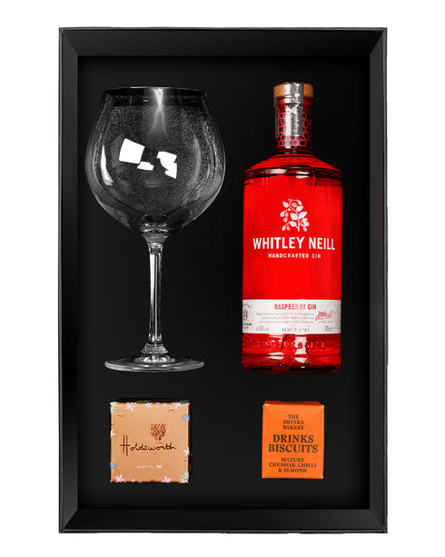 Whitley Neill Gin 70cl Chocolate Truffle and Drinks Biscuits Gift Box with Glass
