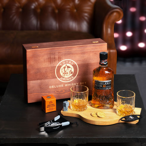 Highland Park 12 Year Old Whisky Gift Box with Accessories and Savoury Biscuits