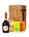 Laurent-Perrier Rose Champagne 75cl with Belgian Chocolates, Drinks Biscuits & Olly's Olives Wicker Gift Box