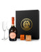 Laurent-Perrier Rose 75cl Chocolate Truffle & Drinks Biscuits Gift Box with Pair of Flutes