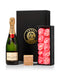 Moet Champagne & Chocolate Truffles with Pearl Pink Eternity Roses Gift Set