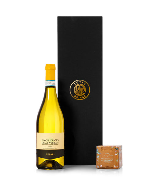 Cesari Pinot Grigio Delle Venezie 75cl White Wine & Chocolate Truffle Gift Box