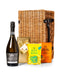 Prosecco 70cl with Belgian Chocolates, Drinks Biscuits & Olly's Olives Wicker Gift Box