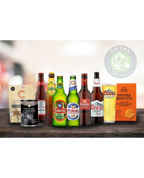 Luxury World Beer Gift Hamper Selection Box with snacks