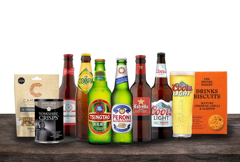 Luxury World Beer Gift Hamper Selection Box with snacks
