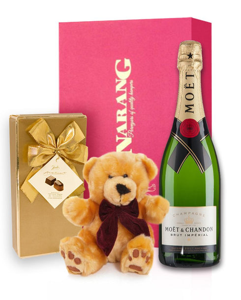 Teddy Chocolate & Champagne Valentines Gift Hamper