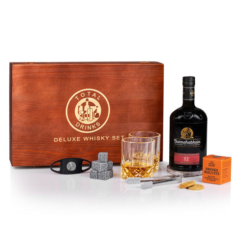Bunnahabhain 12 Year Old 70cl Whisky Gift Box with Accessories & Savoury Biscuits